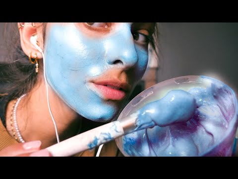 ASMR FRANÇAIS - J'applique un masque avec toi, bla-bla dans un petit cocon !