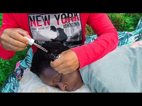 ASMR | AFRO HAIR PAMPERING 👸🏾Tingly Scalp Oiling, Water Bottle Spraying, Parting |In The Forest 🌳