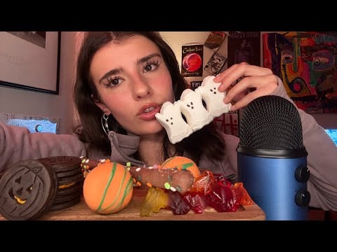 [ASMR] HALLOWEEN DESSERT MUKBANG 🎃👻🍪🍫