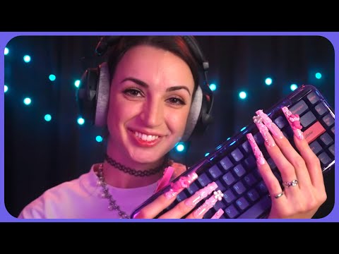 2 Minute ASMR | Using XXL nails on a keyboard