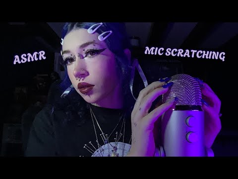 Bare Mic Scratching With Long Nails ASMR | Mic Tapping, Rambling, Mouth Sounds, Whispering