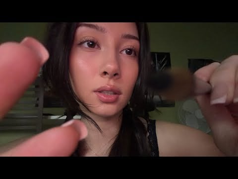 ASMR drawing on your face (lofi & soft spoken, camera touching)