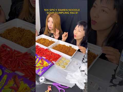 10X spicy ramen noodle race! #food #noodles #eating