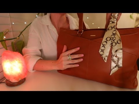 ASMR New Work Bag Organization 👜 💕 Soft-Spoken 💕 Leather Sounds, Gentle Rummaging, & Crinkles
