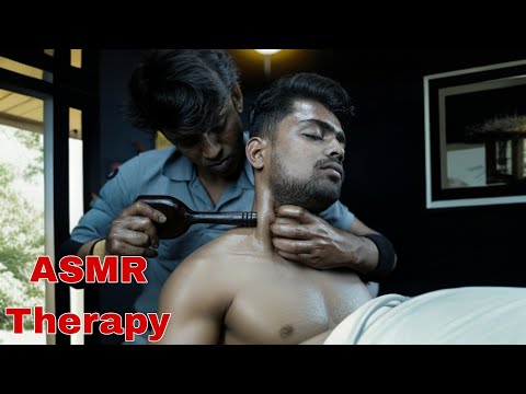ASMR Massage Therapy For Head - Neck - And Back Body | Neck Cracking Massage | Wooden Tool Massage
