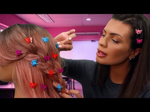 ASMR Bestie Braiding Your Hair in Class🦋💕 ( playing w/ your hair roleplay)