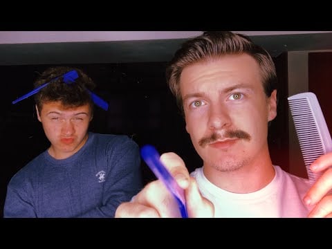 [ASMR] Combing Your Face with Numerous Combs with My Cousin | Camera Combing | Visual ASMR