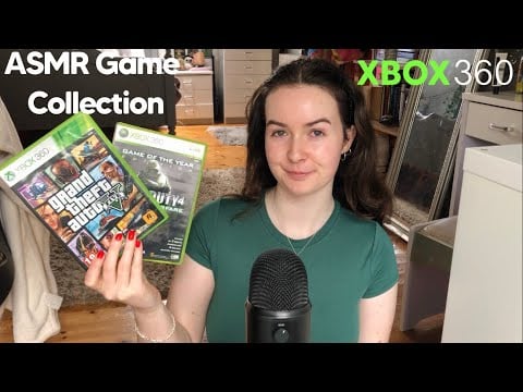 ASMR || My XBOX 360 Game Collection 🎮 (close whispers, sticky tapping)