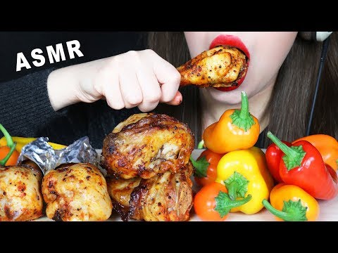 ASMR BBQ CHICKEN LEGS & BELL PEPPERS (EATING SOUNDS) Talking MUKBANG 먹방