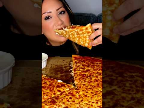 Costco Cheese Pizza #asmr #pizza #cheesy #food #mukbang #shorts #eating