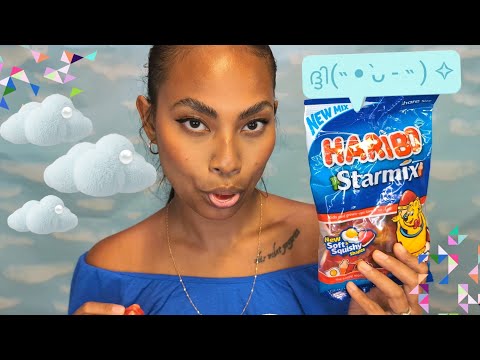 ASMR Eating Haribo Starmix Gummies , Video Loop For You To Fall Asleep To , Mouth Sounds