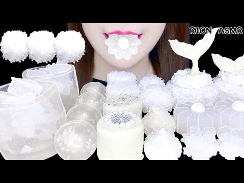 【ASMR】【咀嚼音 】【RECIPE】CLEAR WHITE FOOD 透明のデザート KOHAKUTO MUKBANG 먹방 食べる音 EATINGSOUNDS NOTALKING