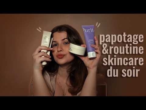 ASMR FR - Cosy papotage et routine skincare du soir 🧖🏻‍♀️ ! (soft-spoken & tapping)