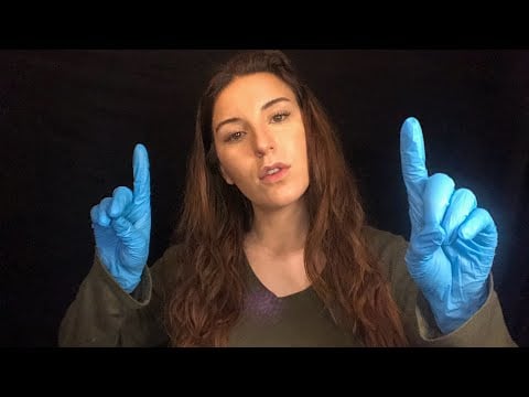 ASMR Eye and Ear Exam | focus, sleep instructions, gloves, light, hearing test