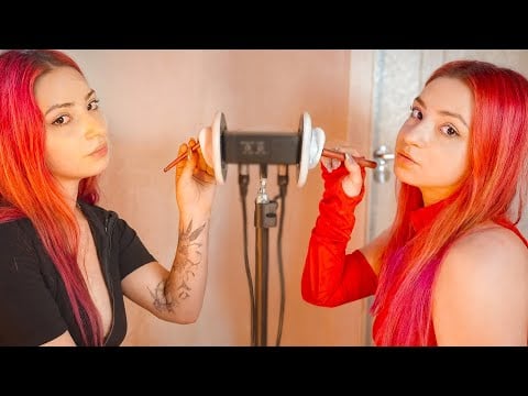 ASMR | Twins Deliver Maximum Relaxation (indistinct mouth sounds, brush strokes & whispering)