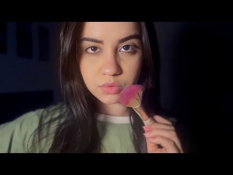 ASMR - TE FAZENDO DORMIR COM SONS DE BOCA E PINCEL NA TELA 👄💤