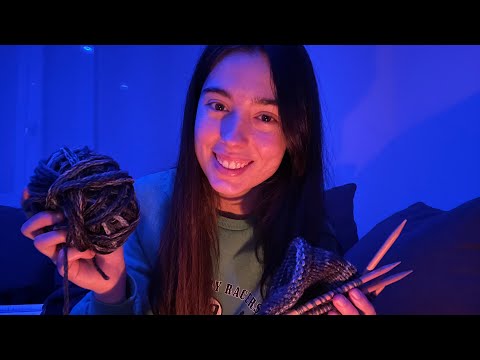 ASMR Knit with me! 🧶 (knitting sounds, rambles & more)