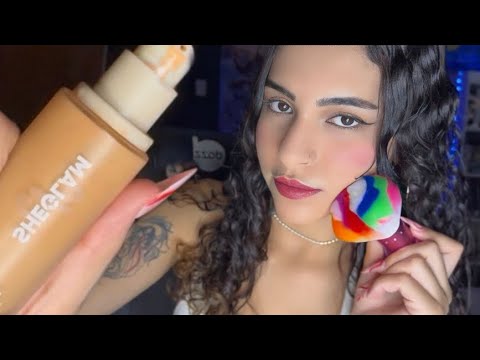 ASMR ME MAQUIANDO💄SONS DE MAQUIAGEM E SUSSURROS ᶻ 𝗓 𐰁