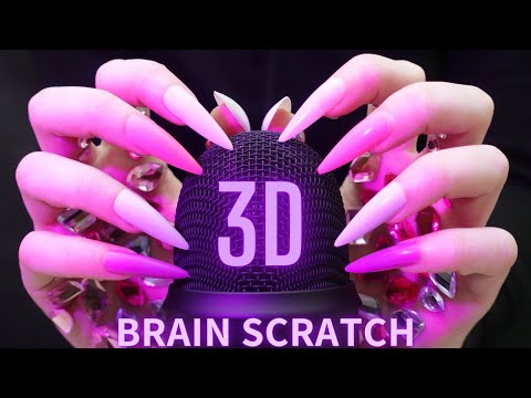 Asmr Mic Scratching - Brain Scratching on 10 Different Mics | Asmr No Talking for Sleep - Long Nails