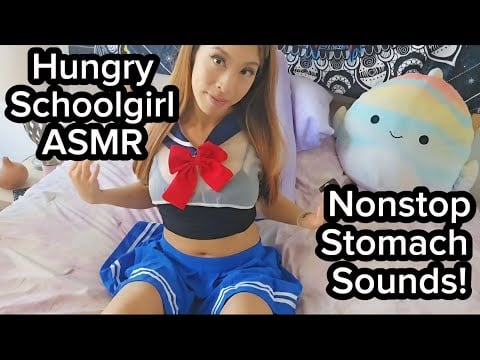 Hungry Japanese Schoolgirl ASMR | Sailor Moon Cosplay Stomach Growling | Nonstop Prune Juice Sounds!