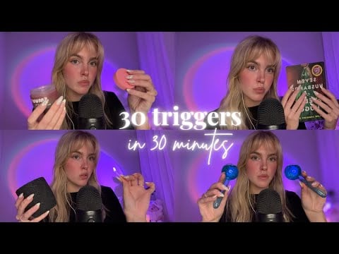ASMR 30 triggers in 30 minutes 🎧 | triggers to help you relax | background asmr