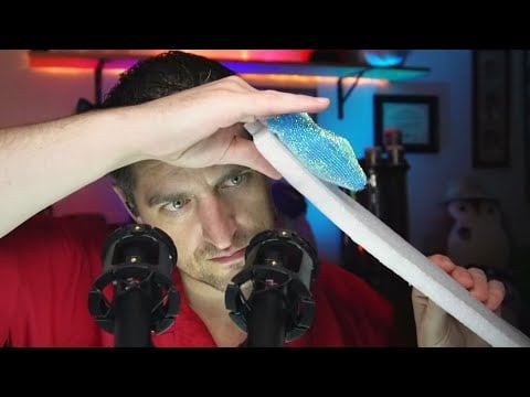 ASMR 🎙️Binaural Scratching No Talking & SENSITIVE Mics Foam Panel #MaleASMR #SleepAid #Calming