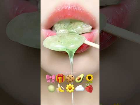 Asmr Eating Kohakuto Emoji Food 🌻🎀🍪 #asmr #mukbang #emojichallenges #satisfying #asmrsounds