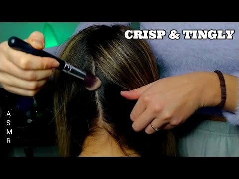 ASMR Scalp Massage with Parting, Scratching, Brushing *Back of the Head and Ears* - No Talking