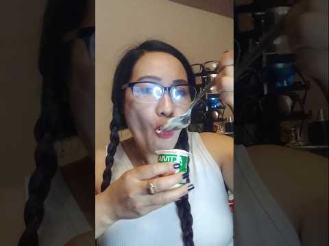SLURPING YOGURT#everyone #shortsfeed #yogurt #bigmouth #onebite #crazylady