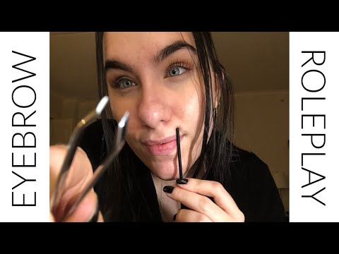 ASMR Eyebrow Spa Roleplay, Doing your Eyebrows, Plucking, Tweezing,Spoolie Nibbling & Brow Tinting