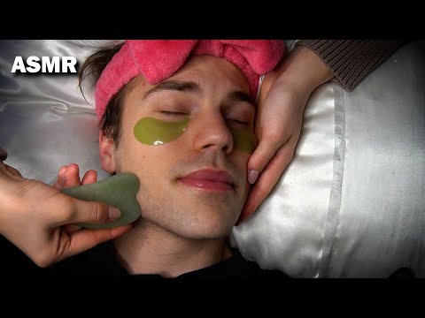 ASMR | My Girlfriend Gives Me a Facial Massage | Relaxing | White Noise |