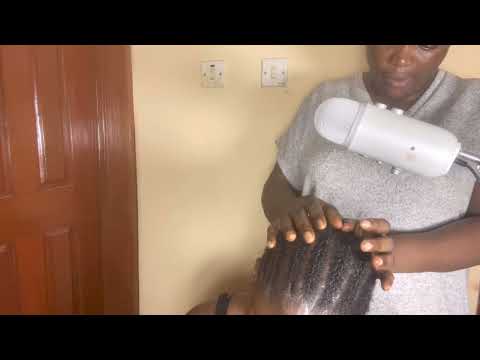 ASMR✨GIVING MY SISTER HEAD AND NECK MASSAGE,MASSAGING BETWEEN HER CORNROW WITH GUM CRACKING SOUND.
