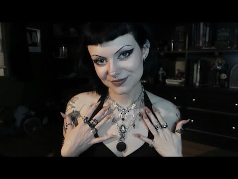 ASMR | My Jewelry Collection Tour 💍🖤 tapping, finger fluttering with rings, etc.