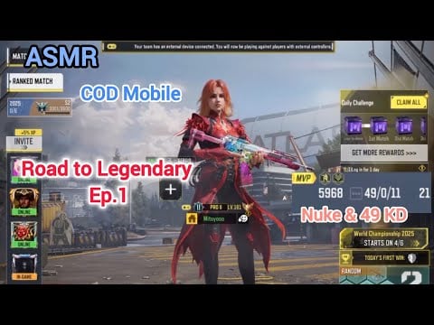 ASMR COD Mobile Road to Legendary ep.1 (uncut) ♡ mouth + controller sounds