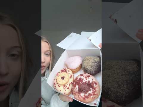 Eating Gourmet Valentines Vegan Doughnuts