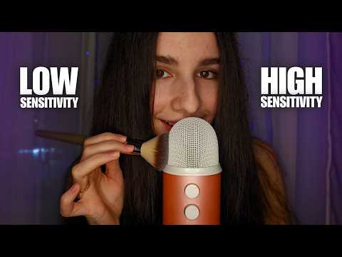 *asmr* from 0% to 100% mic sensitivity to melt your brain