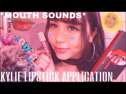 英語/ENG ASMR マウスサウンド,耳元でリップを塗る音💄 UP CLOSE KYLIE LIPGLOSS APPLICATION+MOUTH SOUNDS 開閉音 リップ音 グロス