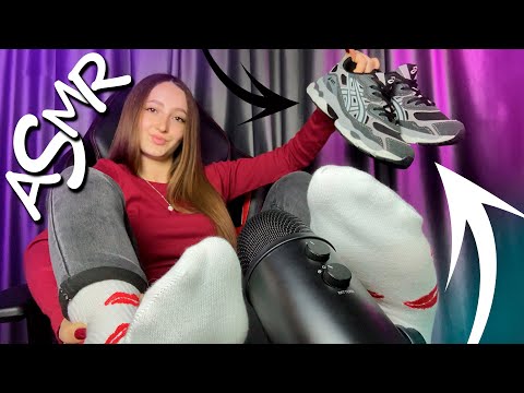 ASMR | Sneaker Tapping & Socks Mic Touching | Shoe Triggers SOUNDS | No Talking