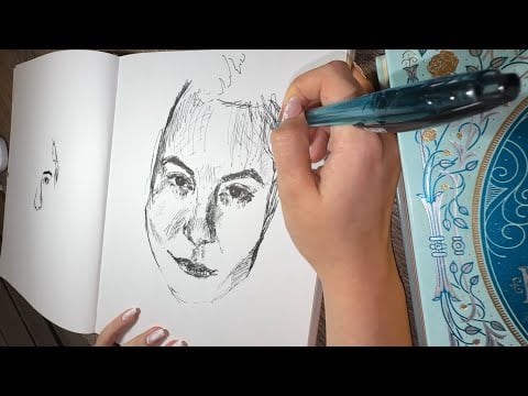 ASMR | Drawing with a gel pen 🖋️ (whispered tips) 