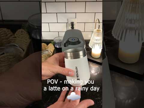 POV - making you a latte on a rainy day 🌧️ |  #asmr #asmrvideo #asmrshorts #coffee #nespresso