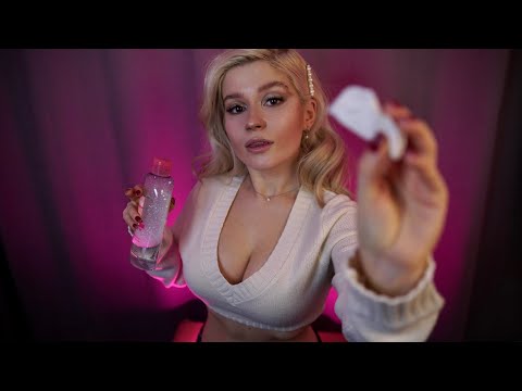 ASMR relaxing facial treatment after New Year’s party 🤍 Roleplay, personal attention, skincare