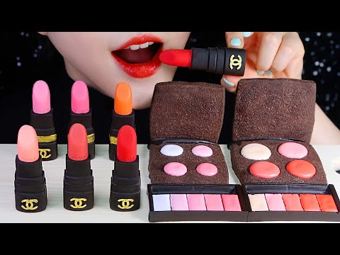 EDIBLE CHANEL COSMETIC ASMR EDIBLE LIPSTICK, EDIBLE EYE SHADOW ASMR