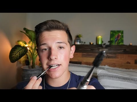 ASMR Doing Things to Your Face (Layered Sounds + Inaudible Whispers)
