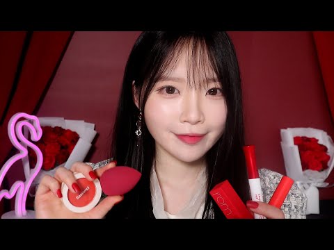 ASMR No Talking 레드 메이크업 하는 소리 4탄 (영혼을 갈아 넣은 후시녹음) Doing Your Makeup Sound