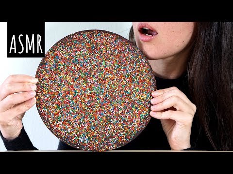 ASMR Eating Sounds: Giant Chocolate Freckle (No Talking)