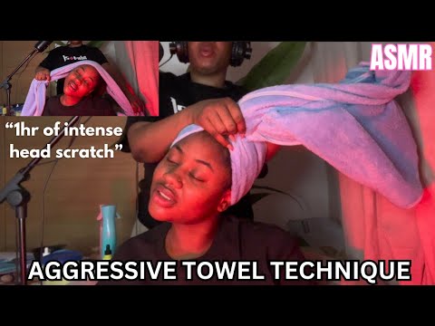 ASMR✨FAST & INTENSE AGGRESSIVE HEAD SCRATCH MASSAGE USING THE TOWEL TECHNIQUE WITH DIFFERENT TOOLS