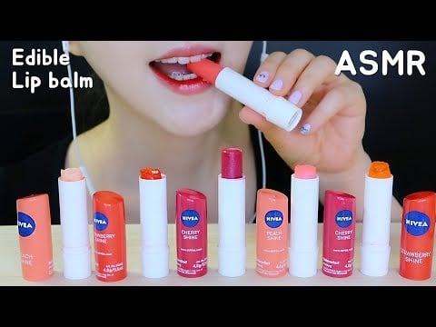 EDIBLE LIP BALM ASMR EDIBLE LIP BALM PRANK ASMR JELLY ASMR 먹는 립밤 먹방 ASMR 食用リップクリーム