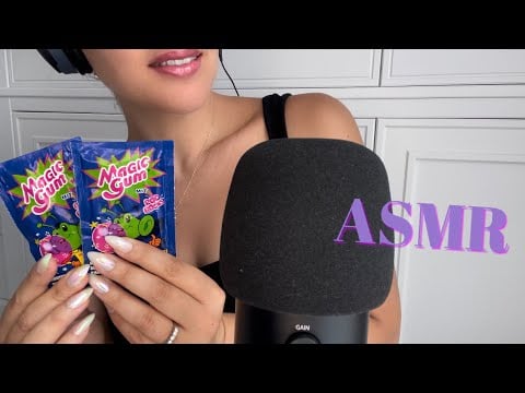 ASMR| MAGIC GUM CHEWING & FACE BRUSHING | KNISTERKAUGUMMI KAUEN 🤯💥(deutsch/german) |Cherry ASMR
