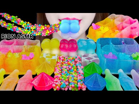 【ASMR】RAINBOW DESSERTS🌈 BIG KOHAKUTO,BUBBLE SHERBET,RAINBOW NERDS ROPE MUKBANG 먹방 EATING SOUNDS