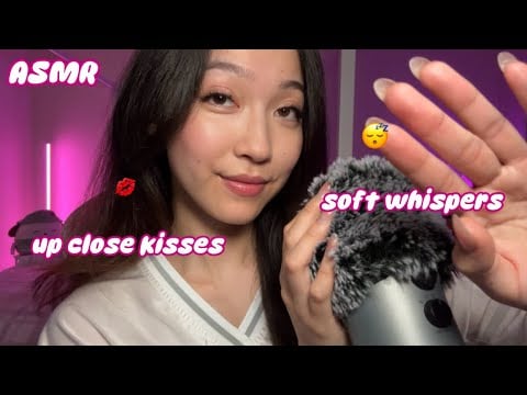 ASMR Extremely Up Close Fluffy Mic Kisses 💖 Soft Whispers & Mouth Sounds 😴 